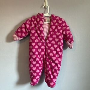 Small wonders baby pink heart onesie with animal ears Sz 3-6 mth